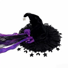 Black Witch Hat Star Ornaments Halloween Accessory Cosplay Hat Themed Party Hat - Green - Size 01