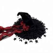 Black Witch Hat Star Ornaments Halloween Accessory Cosplay Hat Themed Party Hat - Green - Size 01