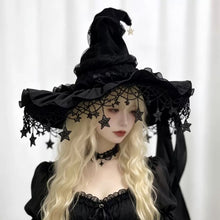 Black Witch Hat Star Ornaments Halloween Accessory Cosplay Hat Themed Party Hat - Purple - Size 01