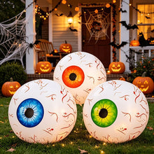Giant Inflatable Eyeball Lights Halloween Party Decor Spooky Inflatable - Yellow - Size 40cm