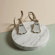 Ghost Earrings Hoop Earrings Spooky Jewelry Halloween Accessories Women'S - Silver - Size 01