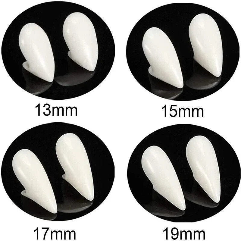 Cosplay Vampire Fangs Fake Teeth for Halloween Costume Party Dress Up 2PCS Prop Set - 15mm-1Piar