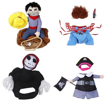 Halloween Dog Costume Pet Accessories Funny Dress Up for Small Medium Dogs - Little Devil Riding-XL