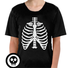 Childrens Skeleton Top Scary Kids Dress Up Halloween Book Week Bones T Shirt
