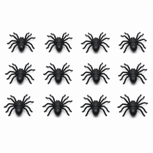 12x MINI FAKE SPIDERS Trick Halloween Scary Arachnids Joke Prank Small Gag Toy Bug