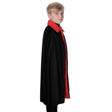 Halloween Kids Fancy Cape Red Black Long Cloak Coat Witch Ghost Vampire Costume
