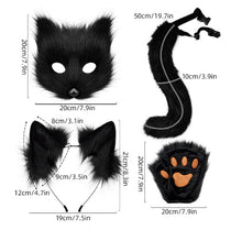 Grass yellow Halloween Furry Fox Costume Set - Plush Mask, Ears Headband, Tail, and Paws for Cosplay