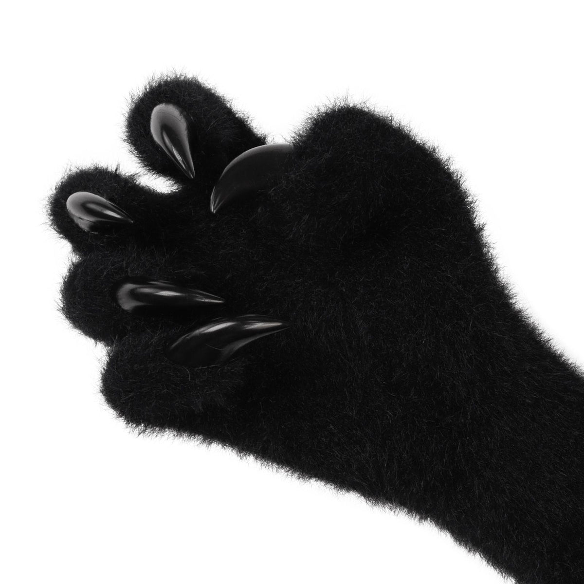 1 Pair White Realistic Long Claw Gloves – Halloween Costume Beast Paw Prop with Resin Nails