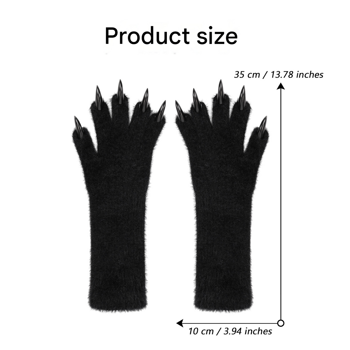 1 Pair Purple Realistic Long Claw Gloves – Halloween Costume Beast Paw Prop with Resin Nails