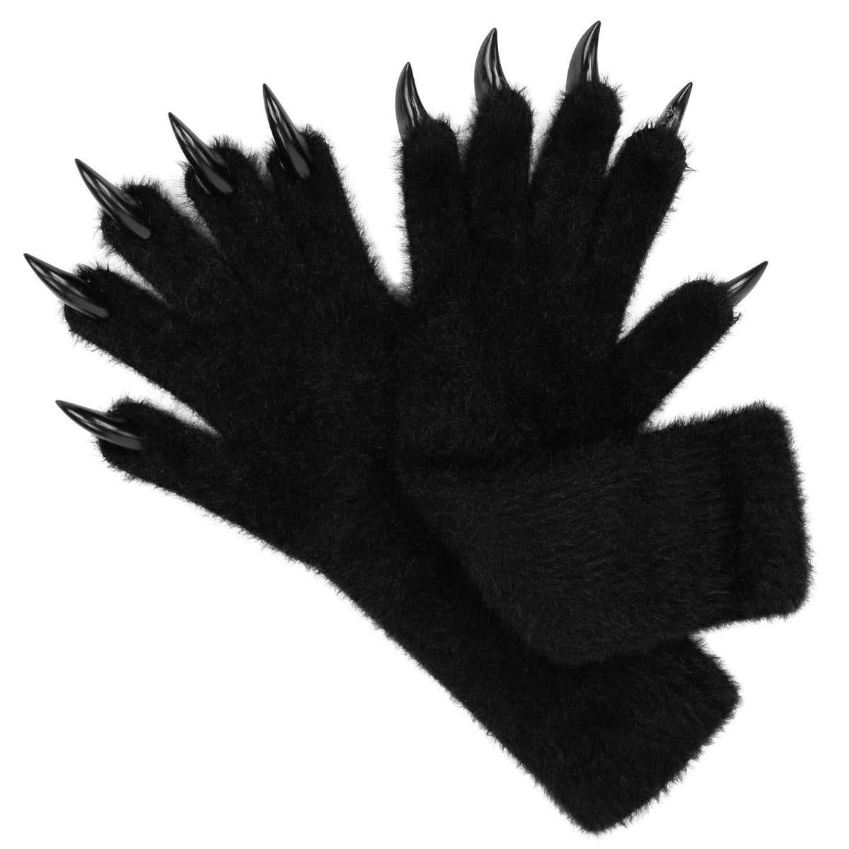 1 Pair Purple Realistic Long Claw Gloves – Halloween Costume Beast Paw Prop with Resin Nails