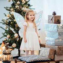 Pink Fairy Shimmering Butterfly Wings Costume with Elastic Shoulder Strap – Iridescent Translucent Angel Dress-Up Wings, Lightweight and Foldable for Girls, Princess Party, Halloween & Cosplay Accessory