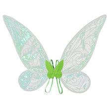 Green Fairy Shimmering Butterfly Wings Costume with Elastic Shoulder Strap – Iridescent Translucent Angel Dress-Up Wings, Lightweight and Foldable for Girls, Princess Party, Halloween & Cosplay Accessory