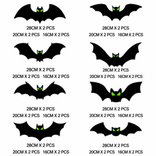 3D Glow in The Dark Bat Wall Decors Set for Halloween Party Home Spooky Backgrounds, 48 Pack Small Medium Large Stickers with Glow Eyes, Tweezer and Adhesive Dots