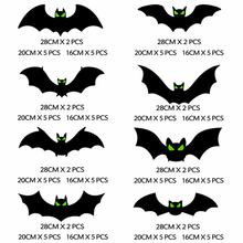 3D Glow in The Dark Bat Wall Decors Set for Halloween Party Home Spooky Backgrounds, 96 Pack Small Medium Large Stickers with Glow Eyes, Tweezer and Adhesive Dots