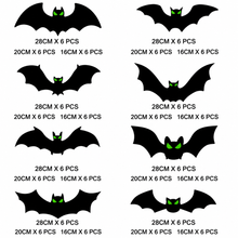 3D Glow in The Dark Bat Wall Decors Set for Halloween Party Home Spooky Backgrounds, 144 Pack Small Medium Large Stickers with Glow Eyes, Tweezer and Adhesive Dots