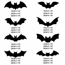 3D Bat Wall Decors Set for Halloween Party Home Spooky Backgrounds, 24 Pack Small Medium Large Stickers with Tweezer and Adhesive Dots