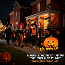 2PCS 360°Beam Hanging Pumpkin Lantern with Double-Sided Spooky Expressions and Telescopic Pull-to-Open Design, Portable Rechargeable Halloween Light, Dimmable Warm LED Party Decor
