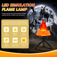 Style-2 LED Halloween Pumpkin Lantern and Simulated Silk Flame Blowing Light with Adjustable Stand and Hanging Chain, Rechargeable Atmosphere Lamp for Party Bar Camping and Home Use