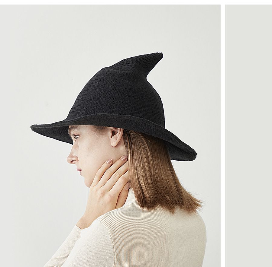2PCS Grey Women's Breathable Cotton Yarn Halloween Witch Hat - Foldable Moldable Wide Brim Sun Hat for Witch Cosplay & Summer Wear
