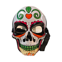 Day of the Dead Sugar Skull Mask - Mexican Dia de los Muertos Painted Skull Face Mask for Halloween & Masquerade (Style 1)