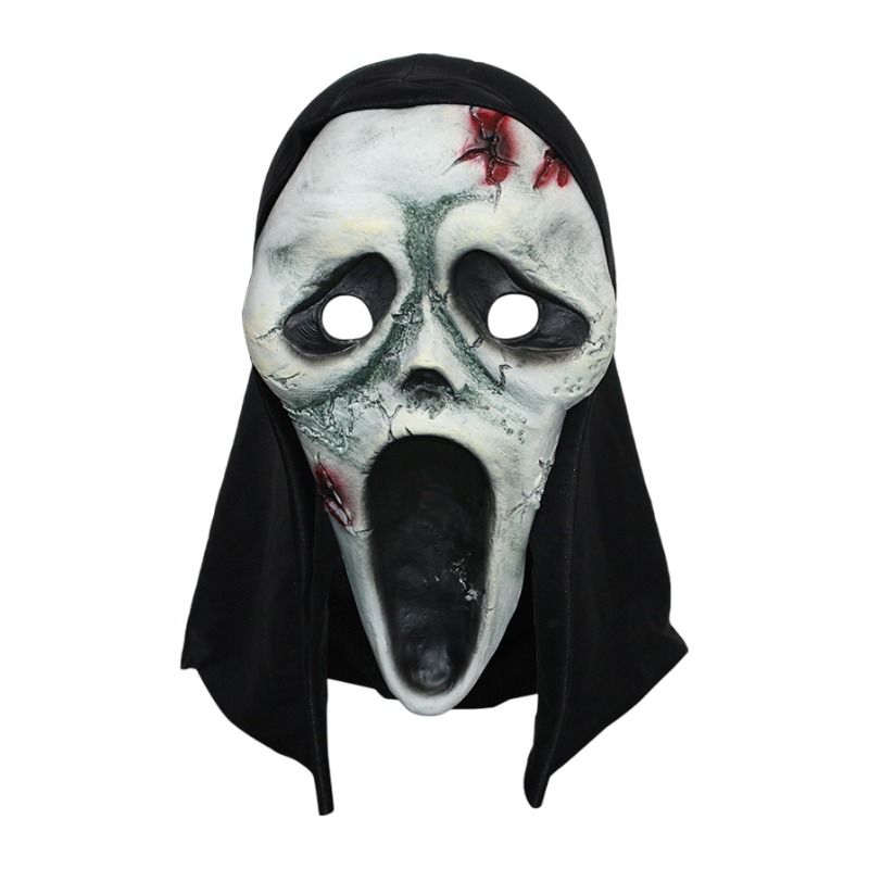 Scream Ghost Face Mask - Halloween Cosplay Latex Hood Mask for Horror Parties, Masquerades and Haunted Houses (Style 7)