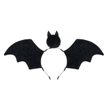 Red Halloween Bat Wing Headband with Furry Ears and Orange Eyes - Velvet Costume Accessory for Cosplay, Parties, and Themed Events