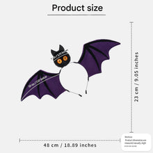 Purple Halloween Bat Wing Headband with Furry Ears and Orange Eyes - Velvet Costume Accessory for Cosplay, Parties, and Themed Events