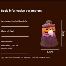 3 pce Halloween Squeeze Bubble Toy （Pumpkin witch and Ghost and Green Monster） - PVC Squishy Figures with Pop-Up Bubble, Cute Stress Relief Decor for  Party Favors and Desk Display