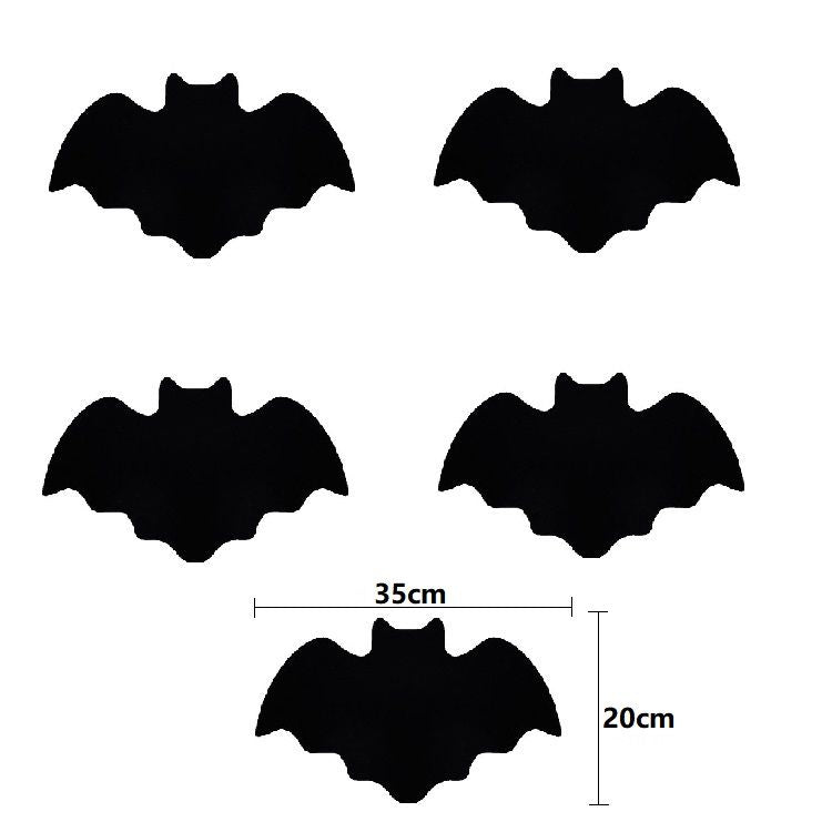 5-pieces 35*20cm Halloween bat-shaped mat - Felt Non-Slip Heat Resistant Table Mat for Party Dining and Gothic Home Deco