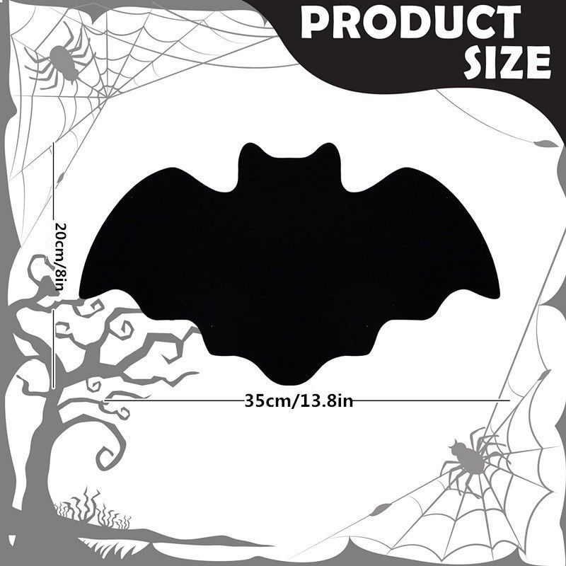 5-pieces 35*20cm Halloween bat-shaped mat - Felt Non-Slip Heat Resistant Table Mat for Party Dining and Gothic Home Deco