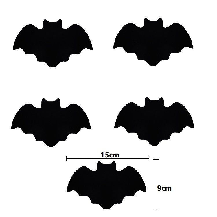 5-pieces 15*9cm Halloween bat-shaped mat - Felt Non-Slip Heat Resistant Table Mat for Party Dining and Gothic Home Deco