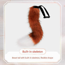 Grey Furry Animal Cosplay Half Suit Set - Fox Mask with Detachable Fangs, Faux Fur Paws and Wire Poseable Tail - Party Costume and Halloween Accessories