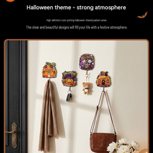 10-pack Halloween Themed Acrylic Wall Hooks（Pumpkin Witch pattern） - Self Adhesive Iron Art Hanger for Keys Bags, Spooky Pumpkin Decor for Entryway and Party