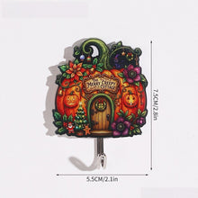 10-pack Halloween Themed Acrylic Wall Hooks（Pumpkin Vine House pattern） - Self Adhesive Iron Art Hanger for Keys Bags, Spooky Pumpkin Decor for Entryway and Party