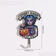 10-pack Halloween Themed Acrylic Wall Hooks（Blue-haired girl pattern） - Self Adhesive Iron Art Hanger for Keys Bags, Spooky Pumpkin Decor for Entryway and Party