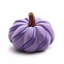 3D Printed Spiral Pumpkin Decoration - Dark Purple Twisted Rib Design, Lightweight Halloween Tabletop Ornament for Autumn Home and Party Decor
