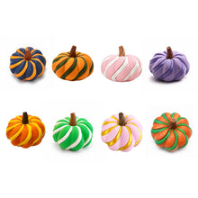 3D Printed Spiral Pumpkin Decoration - Orange and Dark Green Twisted Rib Design, Lightweight Halloween Tabletop Ornament for Autumn Home and Party Decor