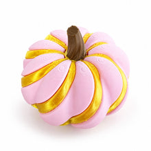 2 Pack 3D Printed Spiral Pumpkin Decoration - Pink and Gold Twisted Rib Design, Lightweight Halloween Tabletop Ornament for Autumn Home and Party Decor
