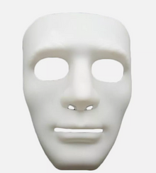 2x Robot Plain Mask Purge Style Halloween Scary Ghost Blank Mask Unisex - 2x White